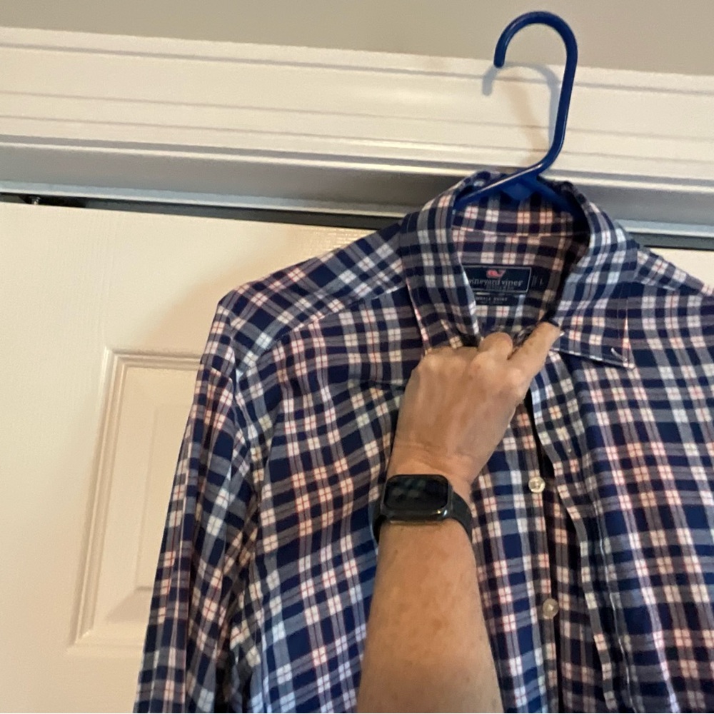 Vineyard Vines Blue and White Plaid Button Down Shirt